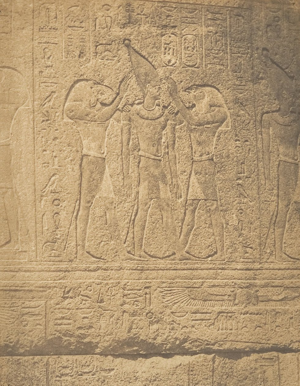 المنحوتات الخارجية للحرم الجرانيت لقصر كارناك Sacre de Philippe-Ar ... ، ١٨٤٩-١٨٥٠. بواسطة ماكسيم دو كامب