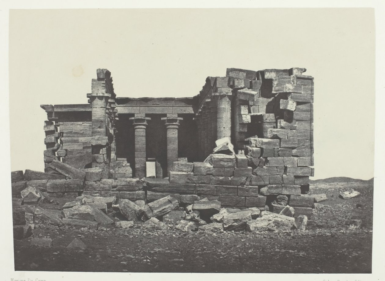 Maharakkah Hiera Sycaminos Temple of the Greeks ، النوبة ، 184951 ، طُبع عام 1852. بواسطة ماكسيم دو كامب