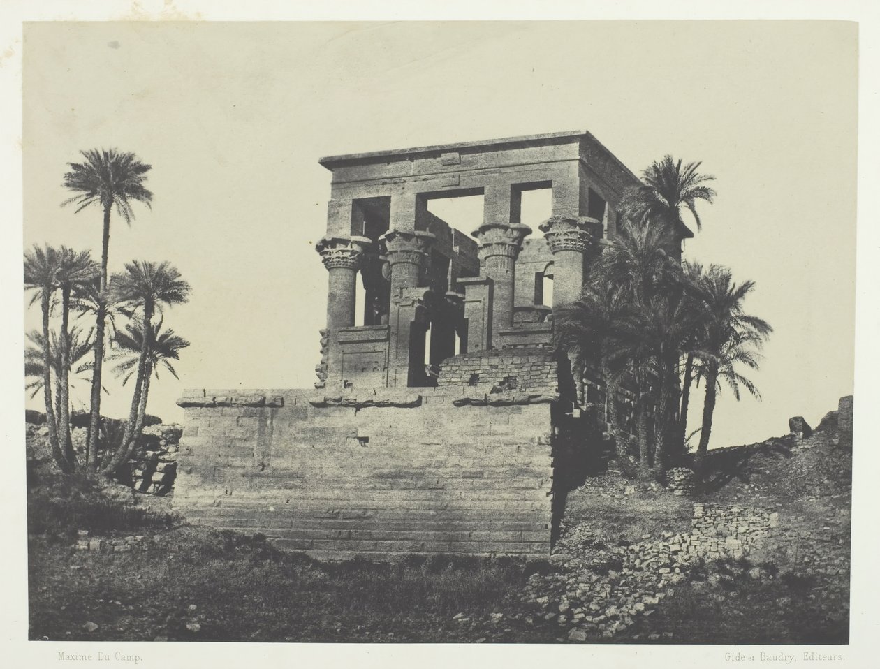 معبد هيبر ، فيلو ، نوبي ، 184951 ، طُبع عام 1852. بواسطة ماكسيم دو كامب