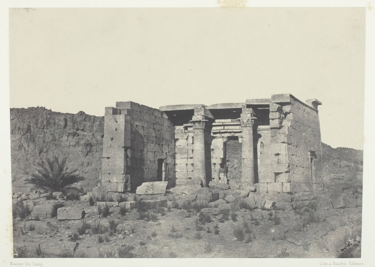 معبد طافيه القديم ، النوبة ، 184951 ، طبعت 1852. بواسطة ماكسيم دو كامب