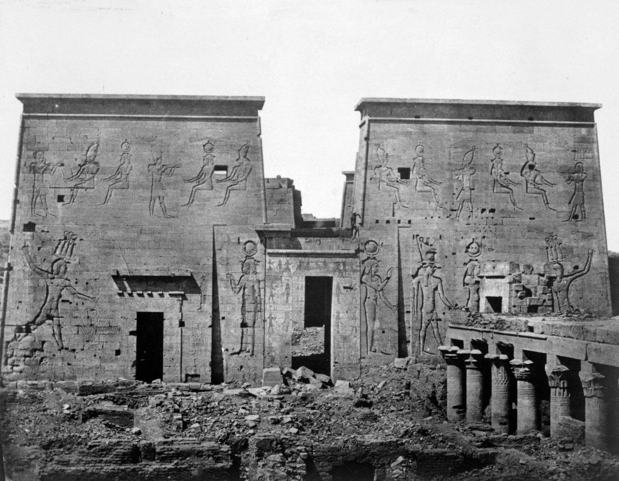 معبد فيلة ، النوبة ، مصر ، 1852 بواسطة ماكسيم دو كامب