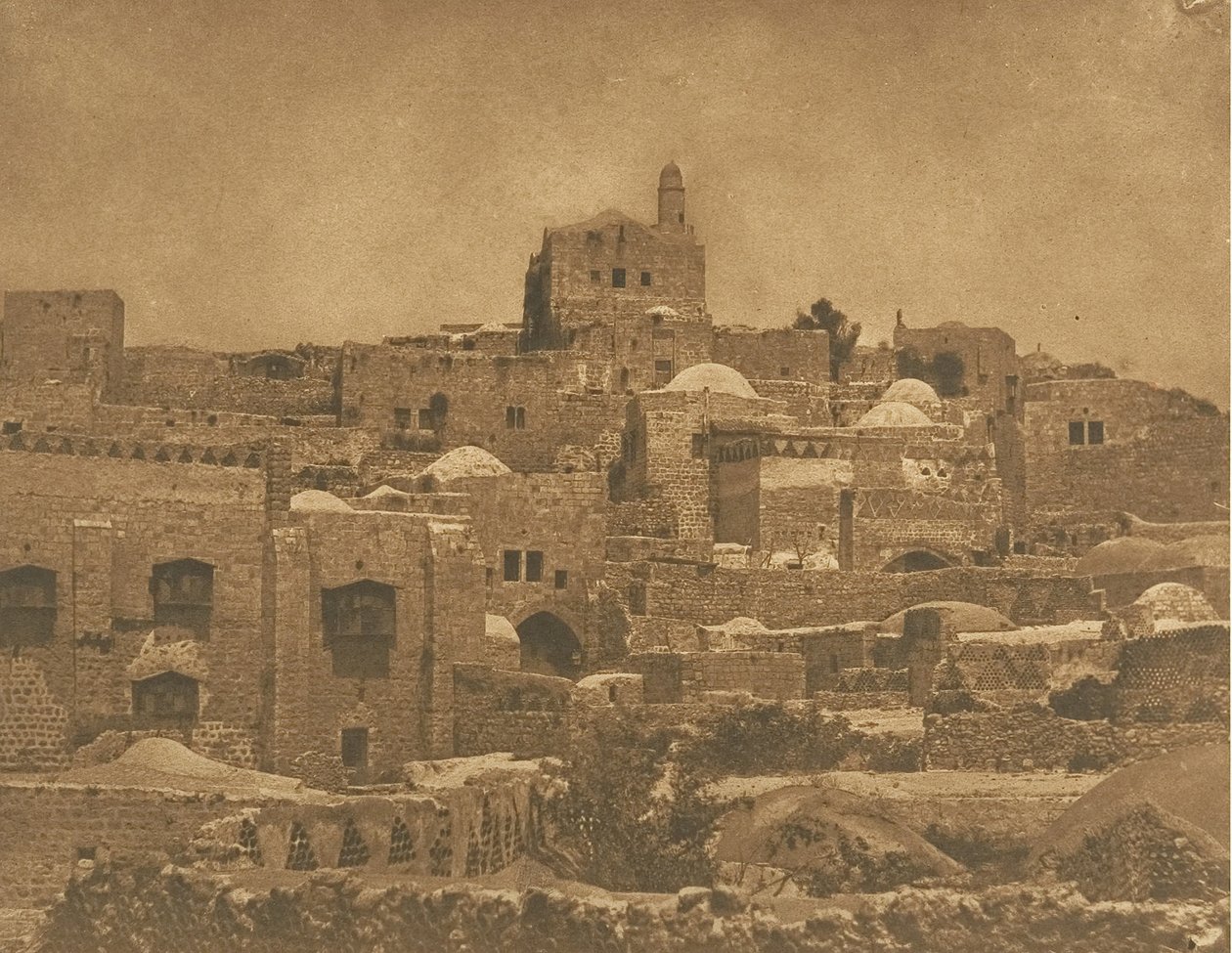 منظر لمسجد الملوية وحي القدس ، آب ١٨٥٠. بواسطة ماكسيم دو كامب