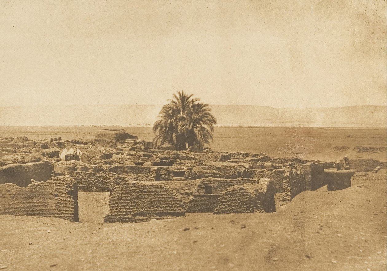 منظر لقرية هيرمنت ، 1849-50. بواسطة ماكسيم دو كامب