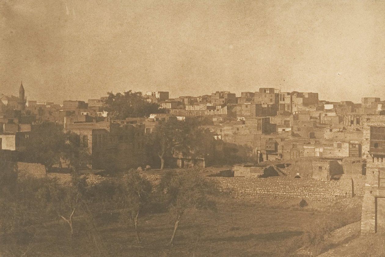 منظر مأخوذ من حي الفرنك بالقاهرة ، ديسمبر ١٨٤٩ - يناير ١٨٥٠. بواسطة ماكسيم دو كامب