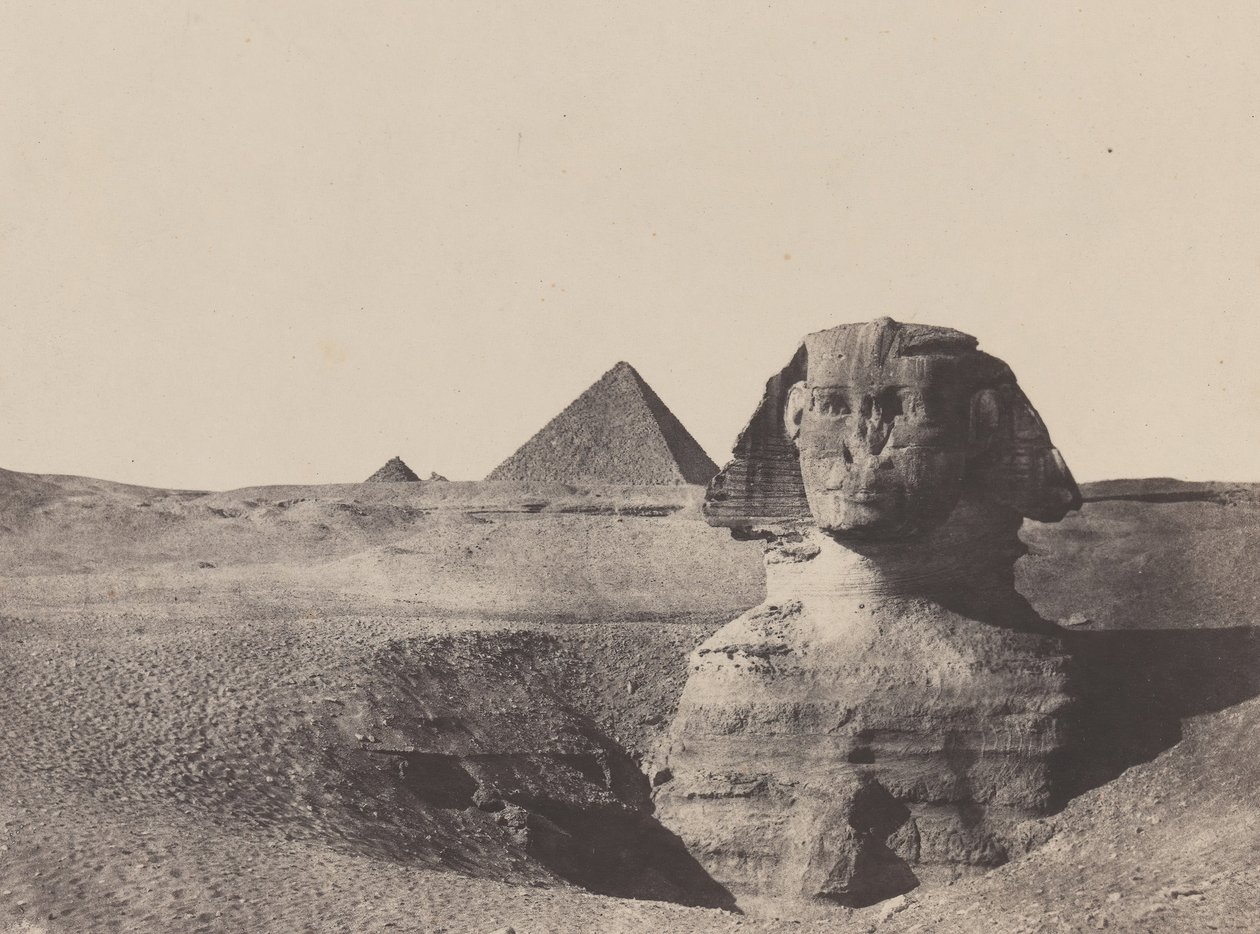 وسط مصر ، أبو الهول ، ديسمبر ١٨٤٩ ، طبع ١٨٥٢. بواسطة ماكسيم دو كامب