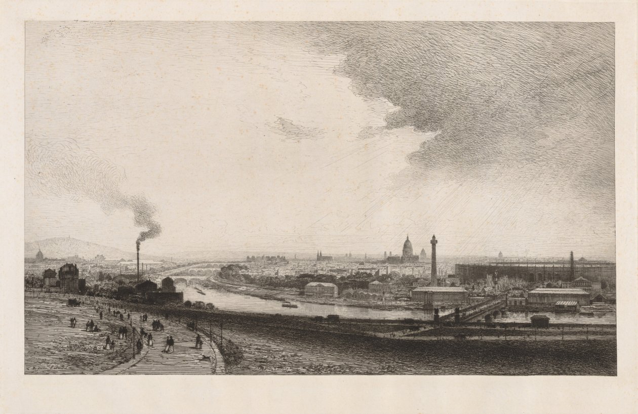 باريس عام 1867 ، منظر من تروكاديرو ، 1867. بواسطة مكسيم لالان