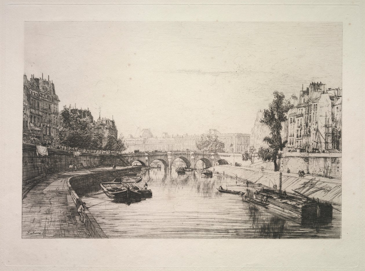 منظر من جسر القديس ميشيل ، 1865. بواسطة مكسيم لالان