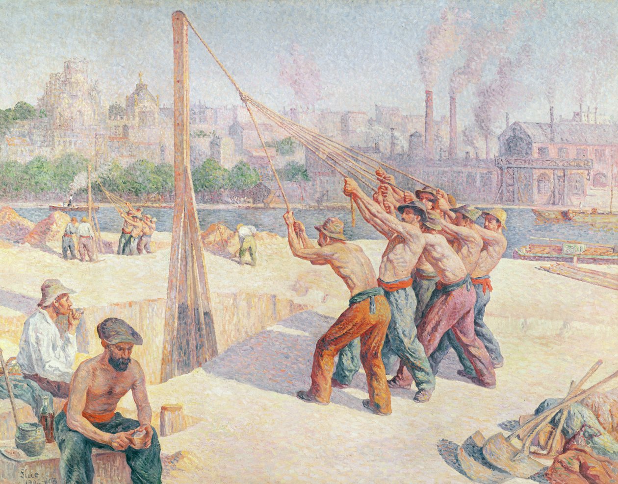 العمال في Quai de la Seine في Billancourt ، 1902-3 بواسطة ماكسيميلين لوس