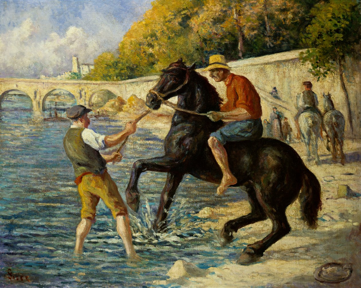 خيل الاستحمام في السين ، 1910 بواسطة ماكسيميلين لوس