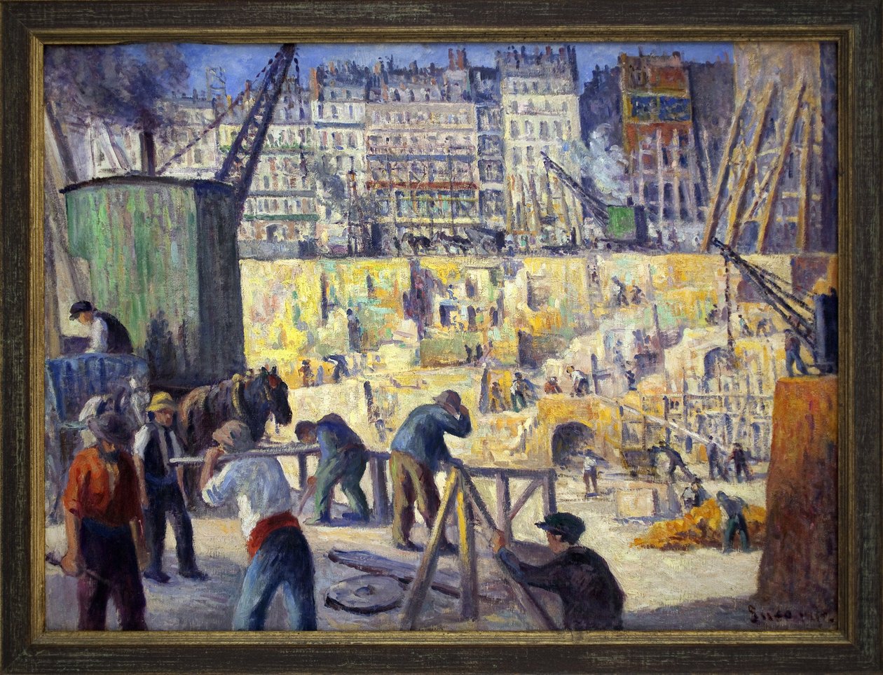 Construction site in Paris. Painting by Maximilian Luce (1856-1941), oil on canvas بواسطة ماكسيميلين لوس