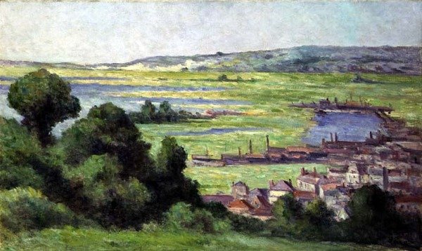 منظر لـ Honfleur (زيت على قماش) بواسطة ماكسيميلين لوس