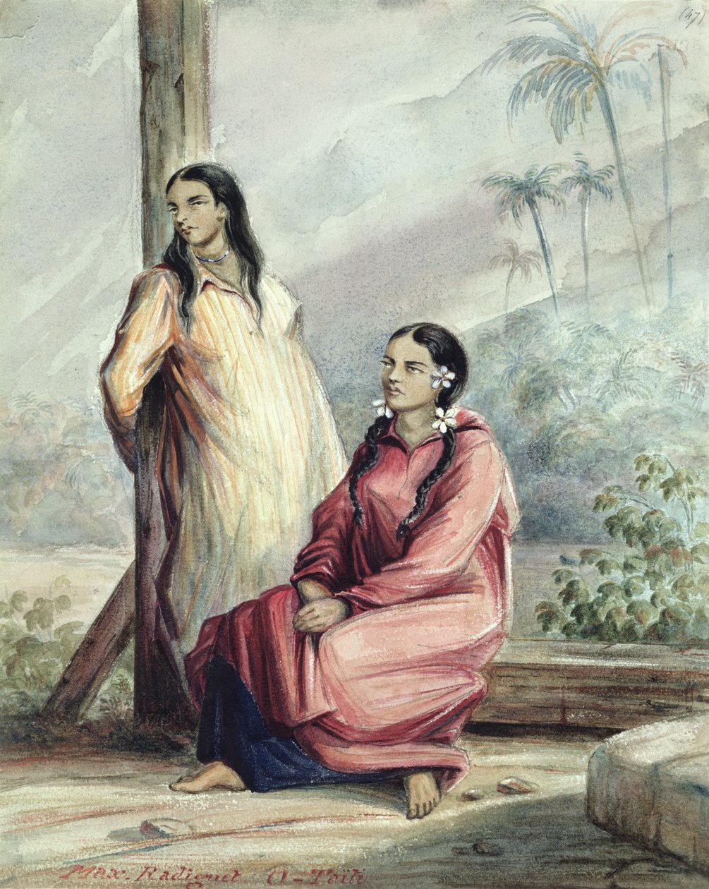 امرأتان تاهيتيتان ، ١٨٤١-١٨٤٨ بواسطة ماكسيميليان راديجيت