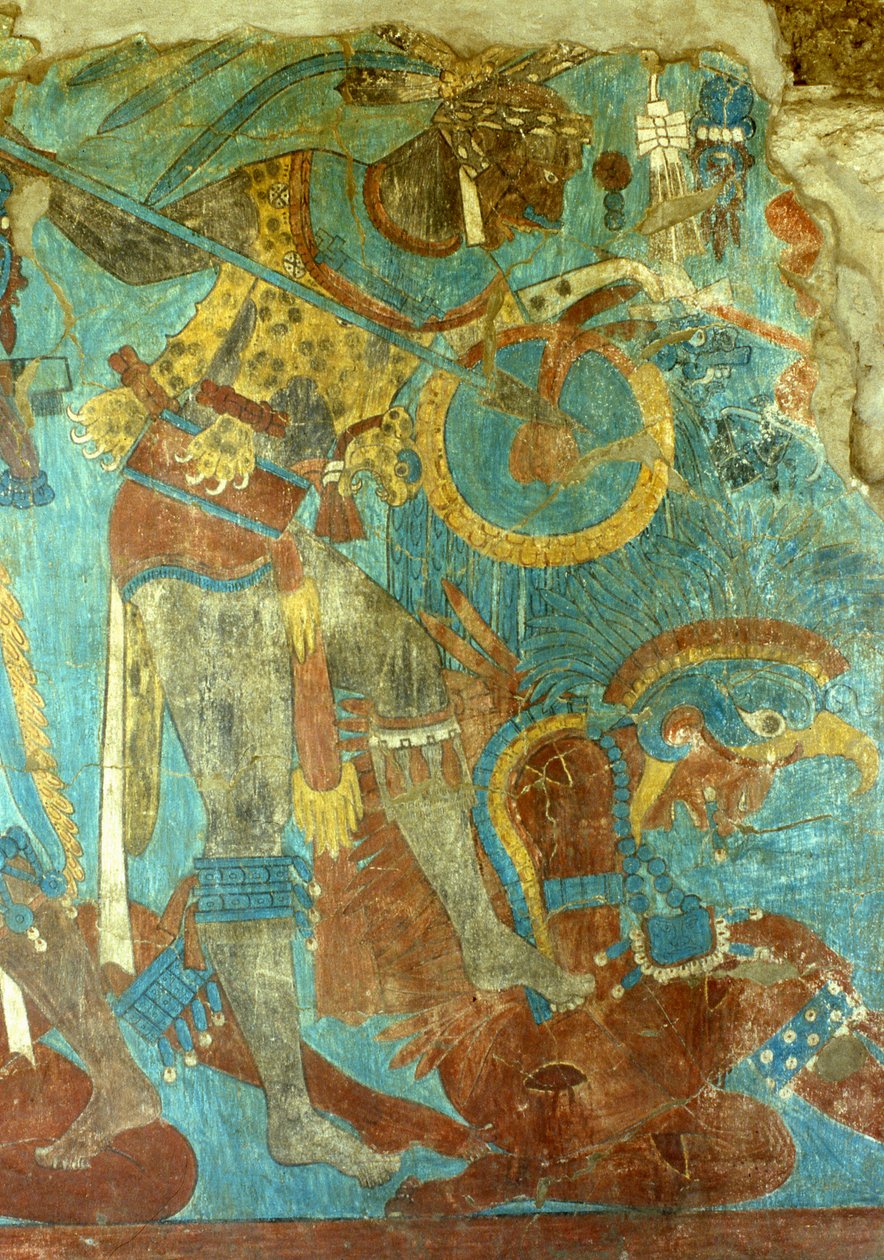 معركة Cacaxtla ، الفترة الكلاسيكية المتأخرة (جدارية) بواسطة المايا