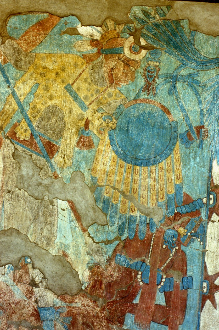 معركة Cacaxtla ، الفترة الكلاسيكية المتأخرة (جدارية) بواسطة المايا