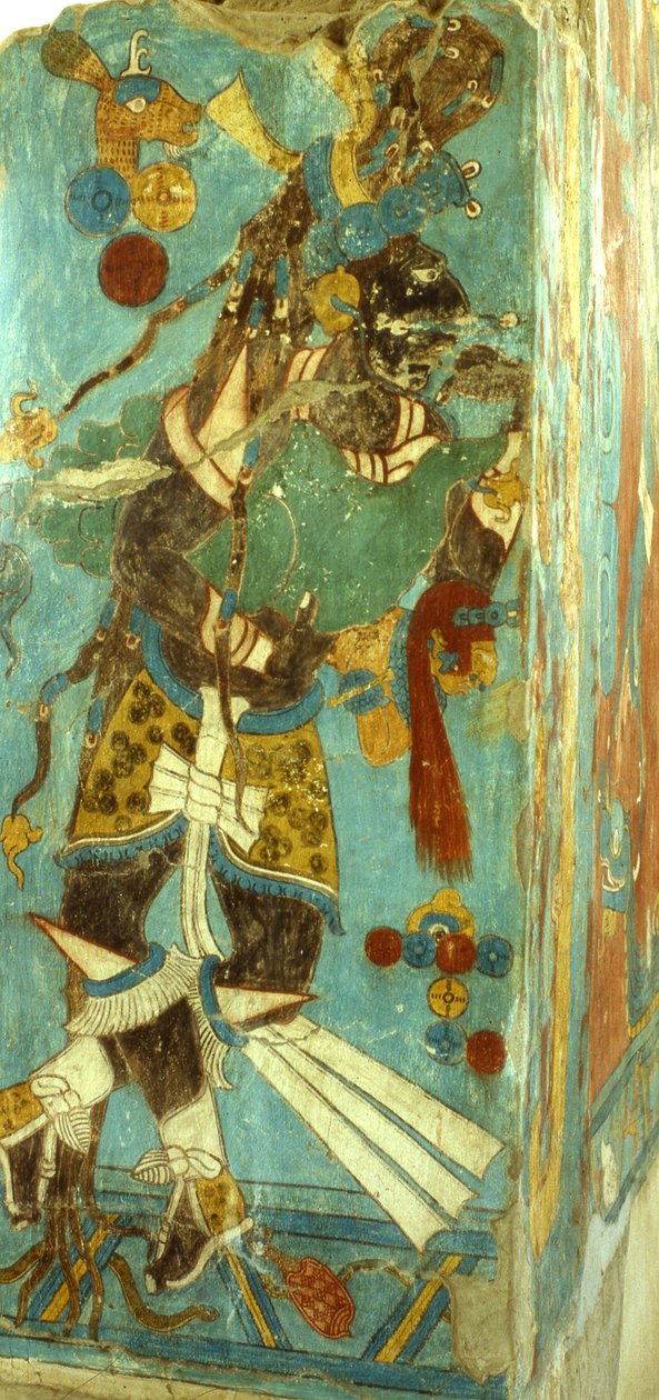 لورد المايا في Cacaxtla ، الفترة الكلاسيكية المتأخرة (جدارية) بواسطة المايا