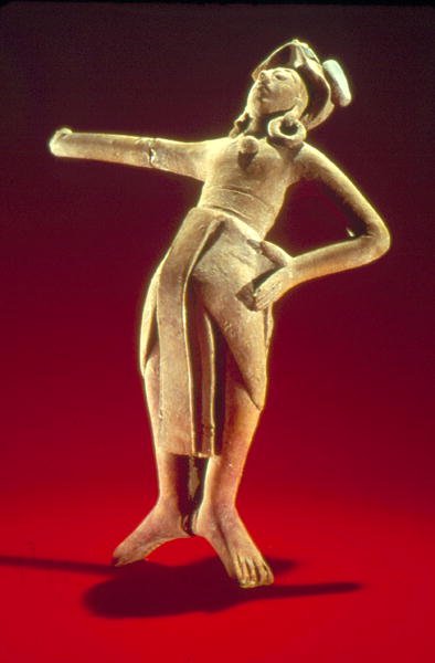 صورة لاعب كرة مقدسة ، من جزيرة جاينا ، c.600-900 (آنية فخارية) بواسطة المايا