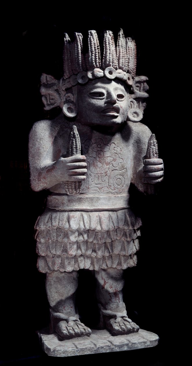 حضارة ما قبل الكولومبية: تمثال للمايا يمثل إله الخادمات. باريس ، Musee de l'Homme بواسطة المايا المايا