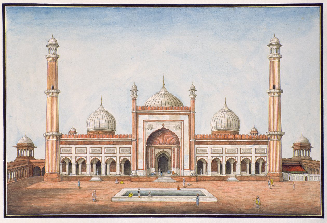 Jummah Musjeed, Delhi, c.1840  بواسطة مزار أو مظهر علي خان