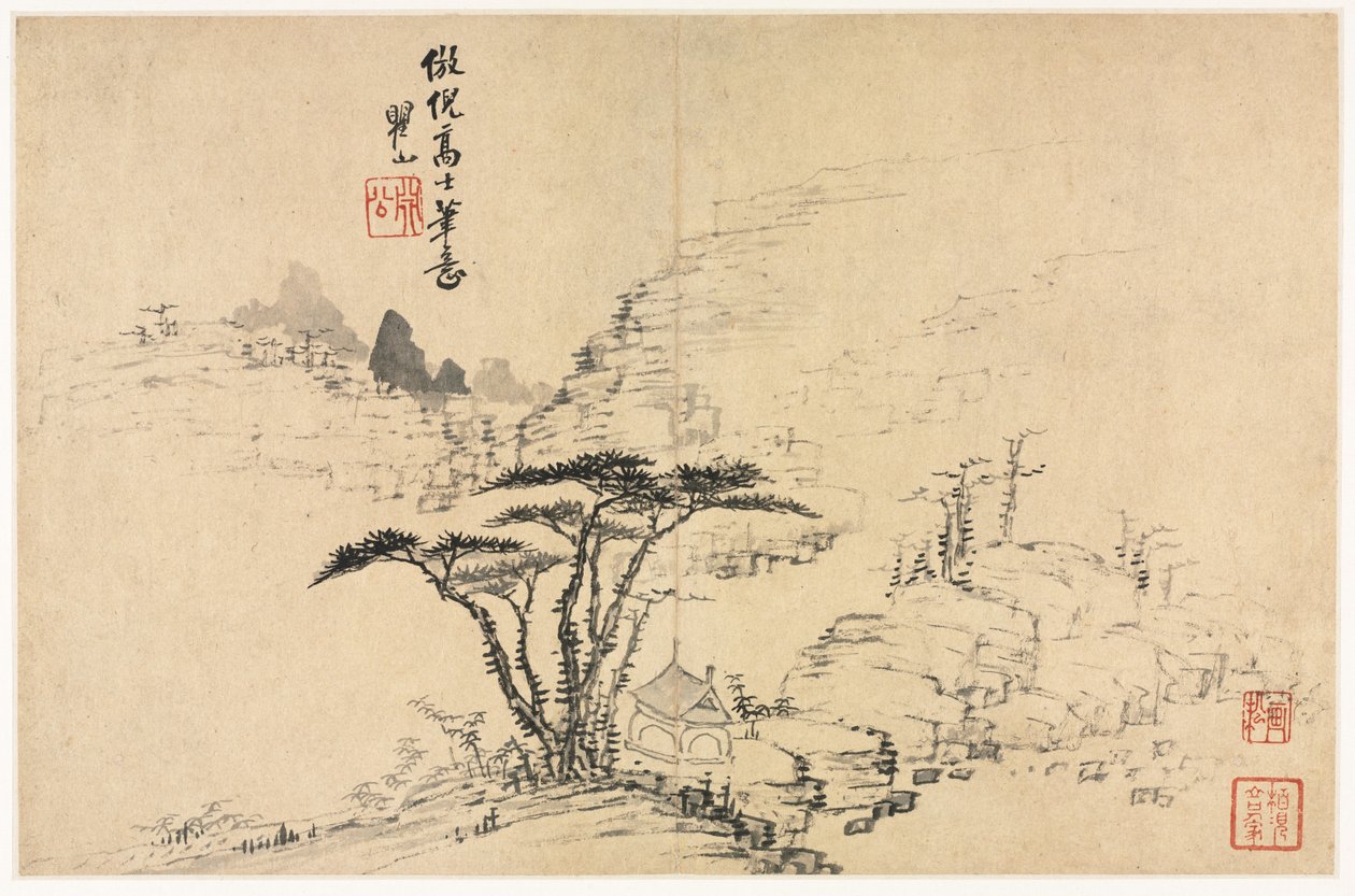 مناظر طبيعية بأنماط مختلفة بعد الأساتذة القدامى ، 1690. بواسطة مي تشينغ