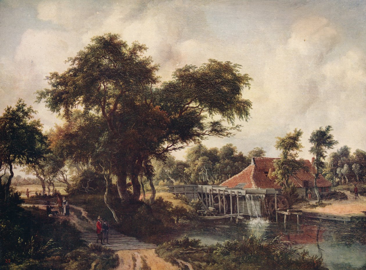 المناظر الطبيعية مع طاحونة ، c1665 ، c1915 بواسطة ميندرت هوبيما