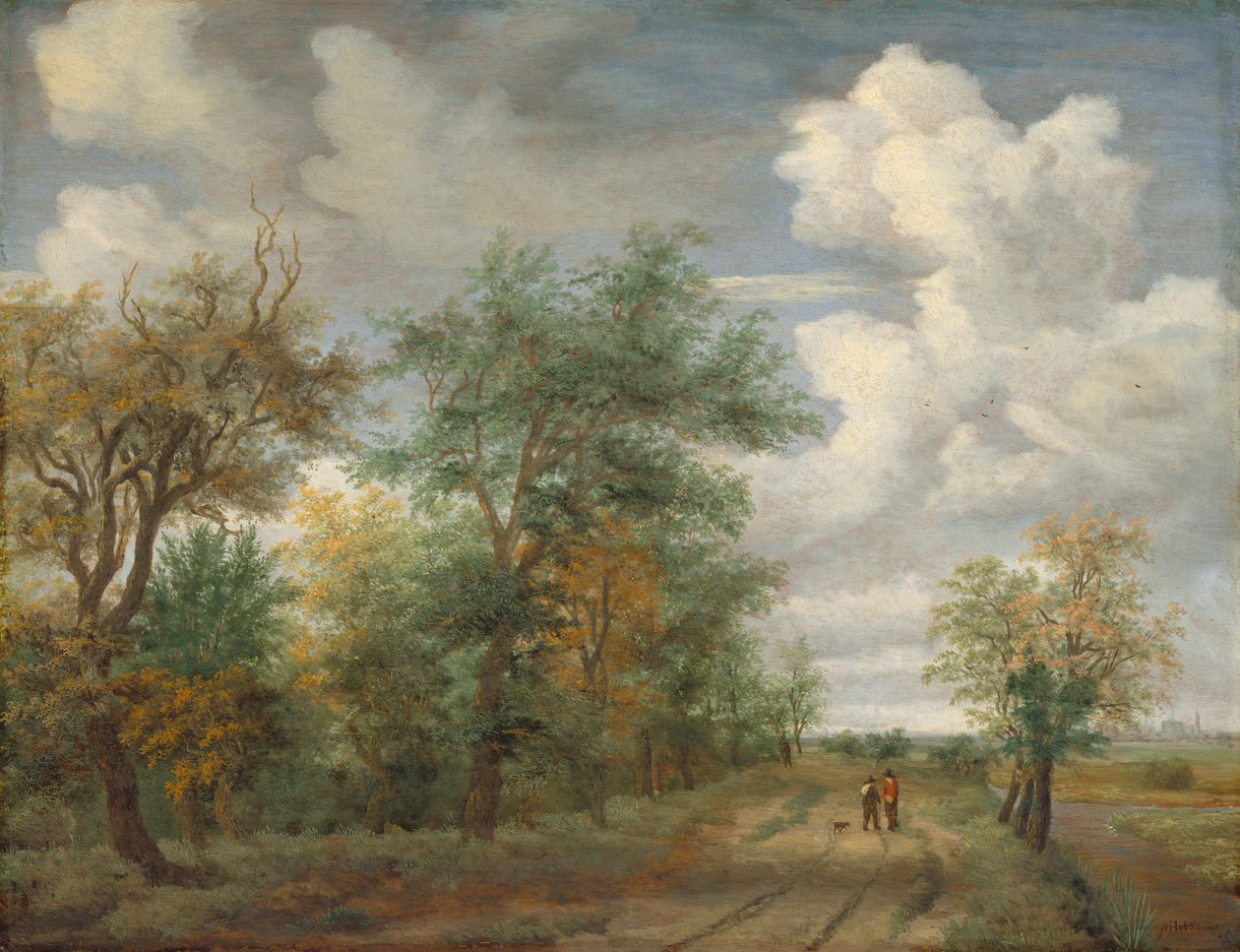 المناظر الطبيعية المشجرة مع الأشكال ، ج. 1658. بواسطة ميندرت هوبيما