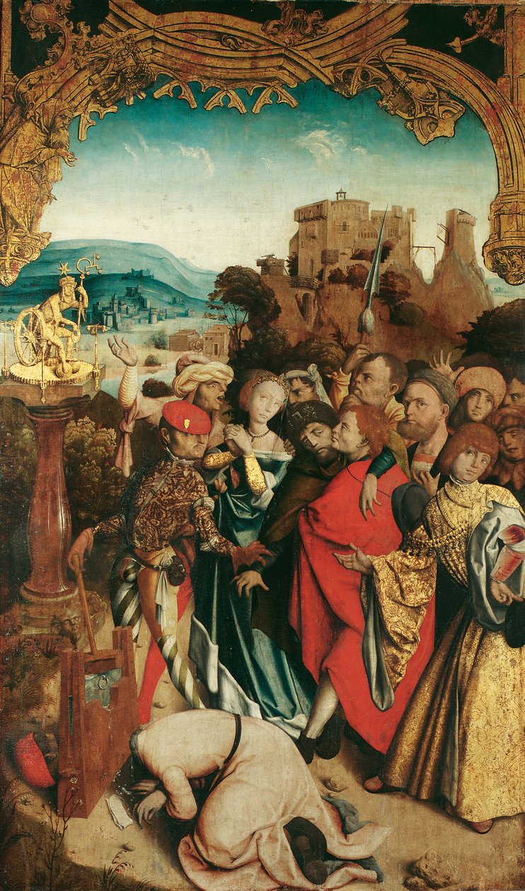استشهاد القديس Cantius و Cantianus و Cantianilla (من الداخل) ؛ قيامة المسيح (من الخارج) بواسطة سيد مذبح كرينبورغ