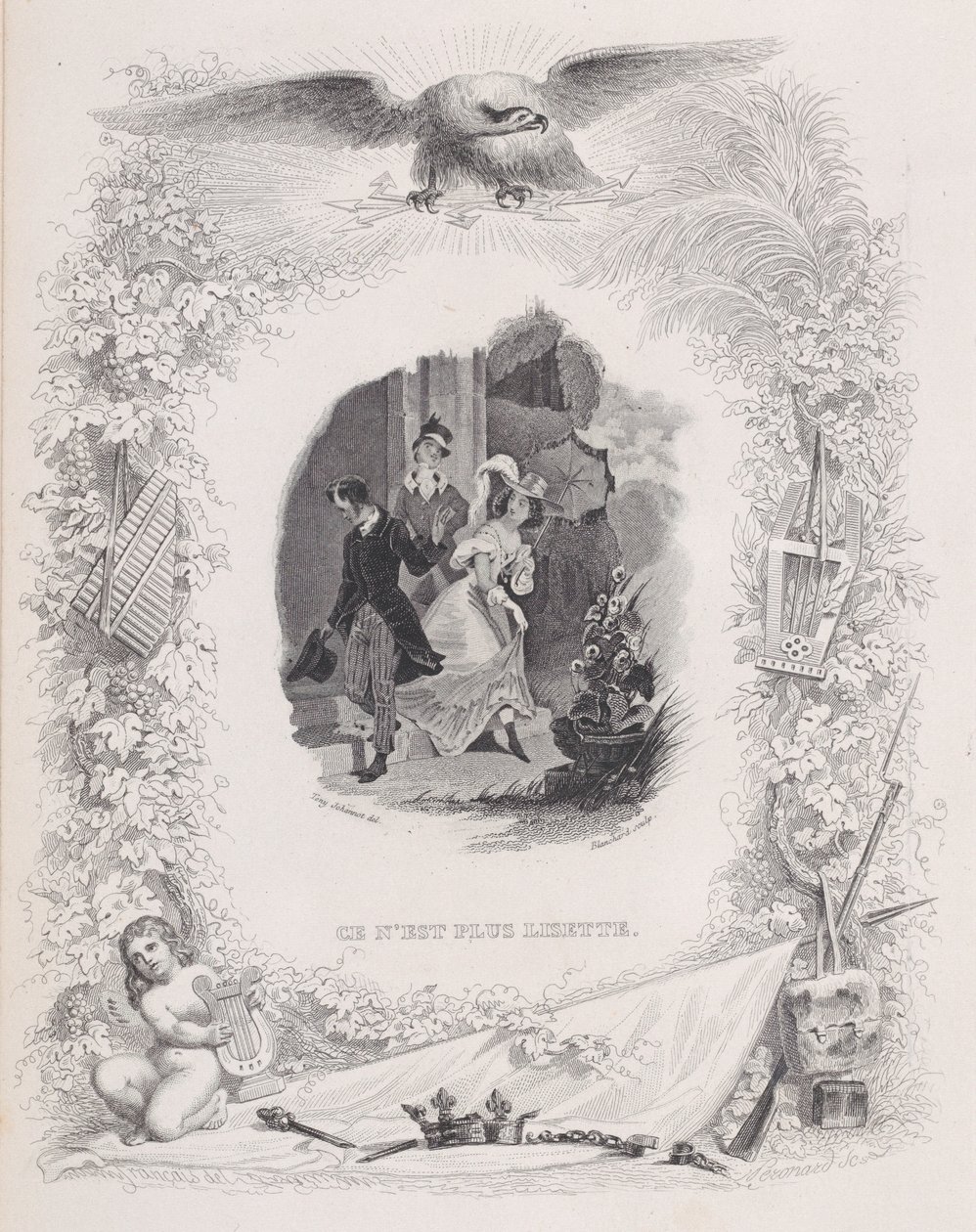 لم تعد ليزيت ، من The Songs of Béranger ، 1829. المؤلفون: Melchior Péronard ، Auguste Blanchard I. بواسطة ملكيور بيرونارد ، أوغست بلانشارد الأول