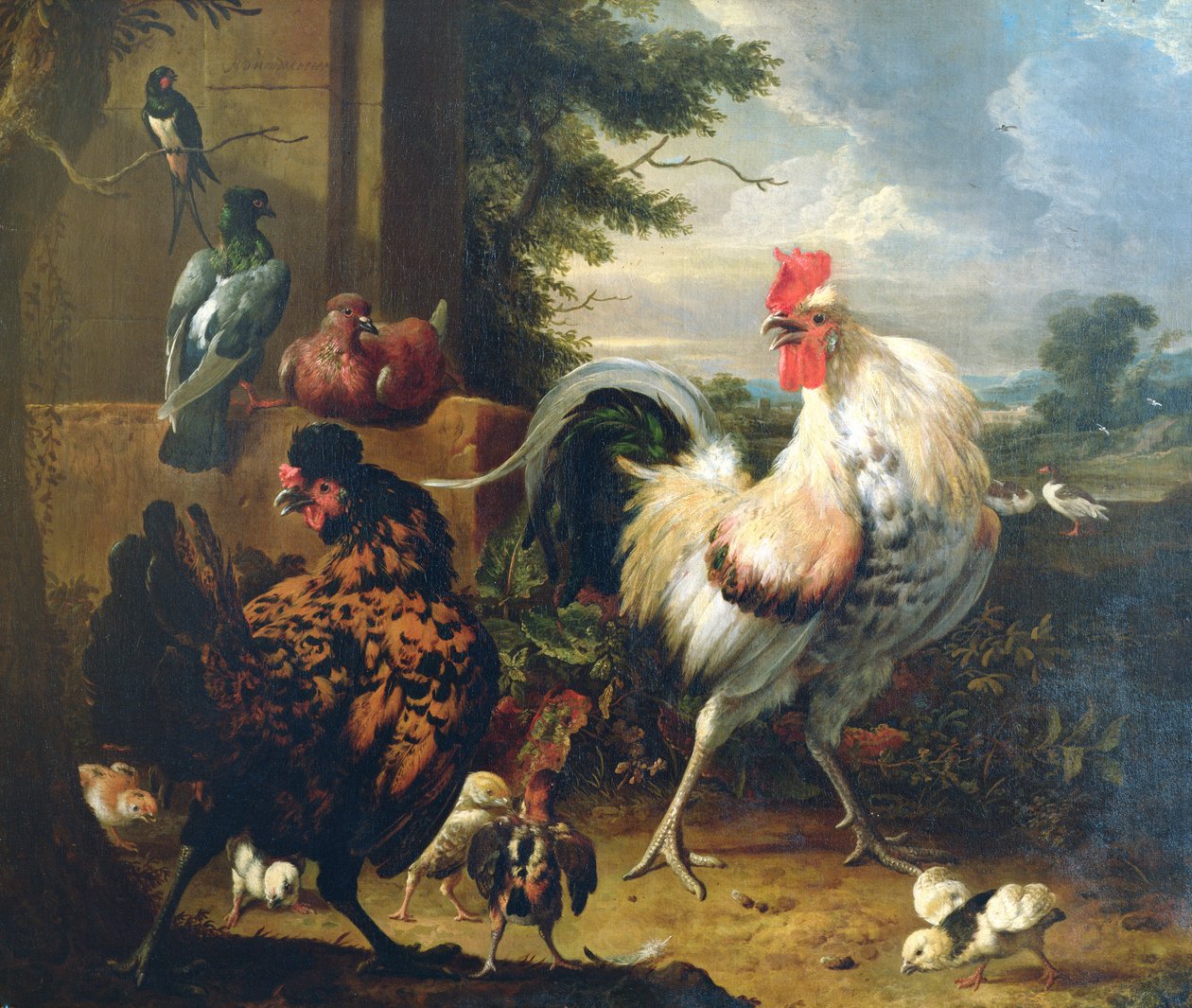 طيور المزرعة بواسطة Melchior de Hondecoeter