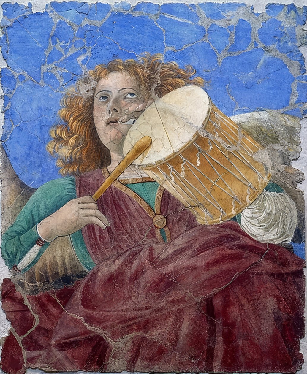 ملاك صنع الموسيقى. حوالي 1480 بواسطة Melozzo da Forli