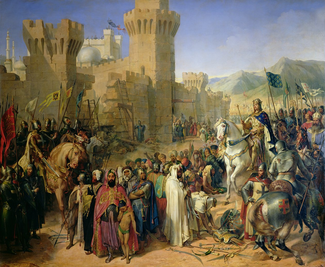 أعطى بطليموس لفيليب أوغسطس (1165-1223) وريتشارد قلب الأسد (1157-99) 13 يوليو 1191 بواسطة ميري جوزيف بلونديل