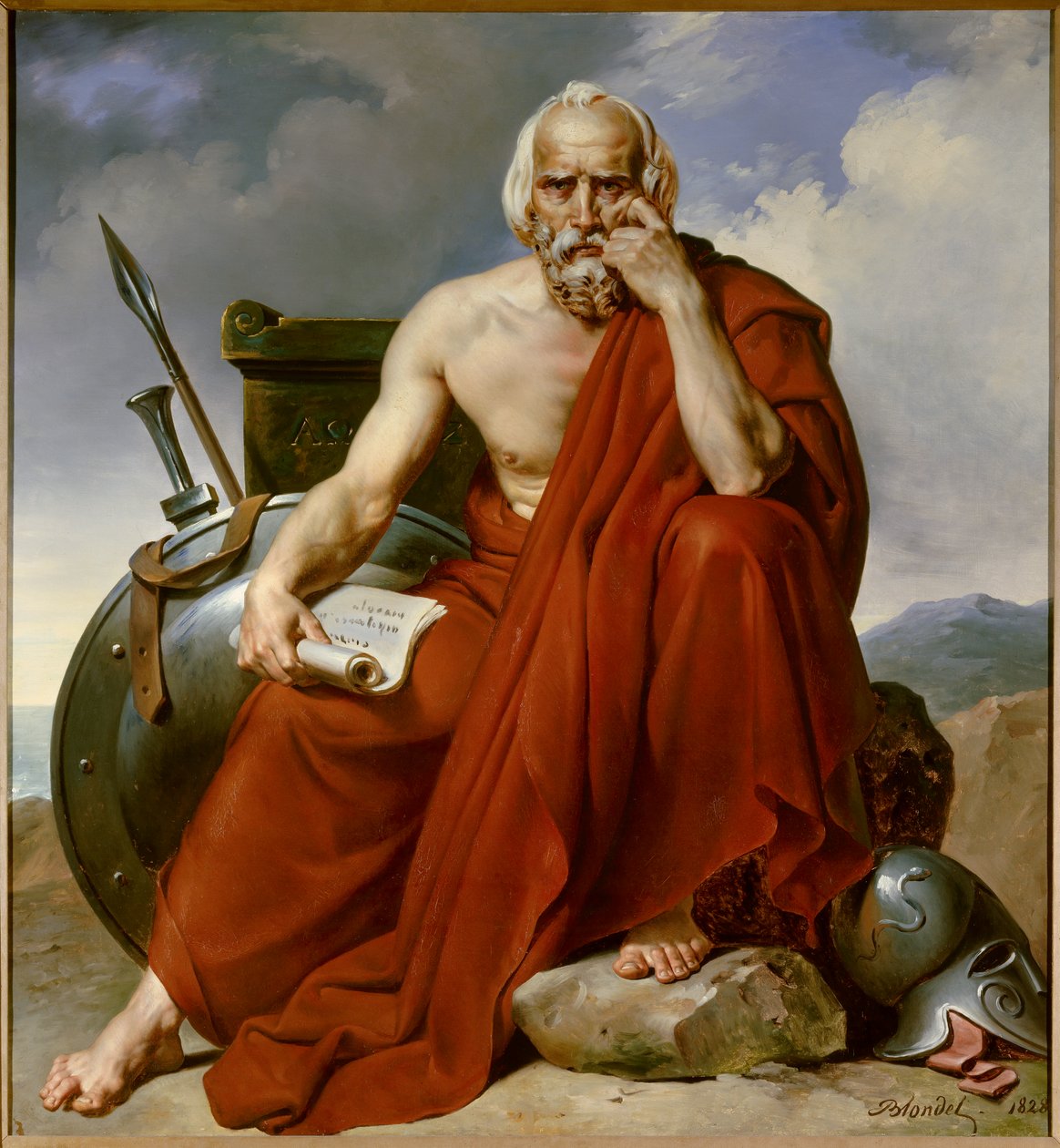 صورة لمشرع Lycurgue (Lykourgos) في سبارتا. لوحة لميري جوزيف بلونديل (1781-1853) بواسطة ميري جوزيف بلونديل