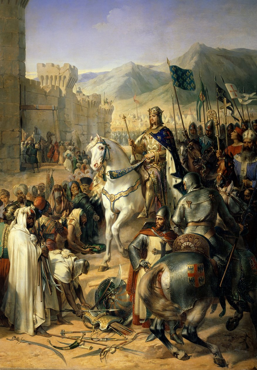 الحملة الصليبية الثالثة: حصار Saint-Jean-d'Acre (Saint Jean-d'Acre) ، وسلم La ville de Ptolemais إلى Philippe-Auguste (فيليب أوغست) وريتشارد كور دي ليون ، 13 يوليو بواسطة ميري جوزيف بلونديل