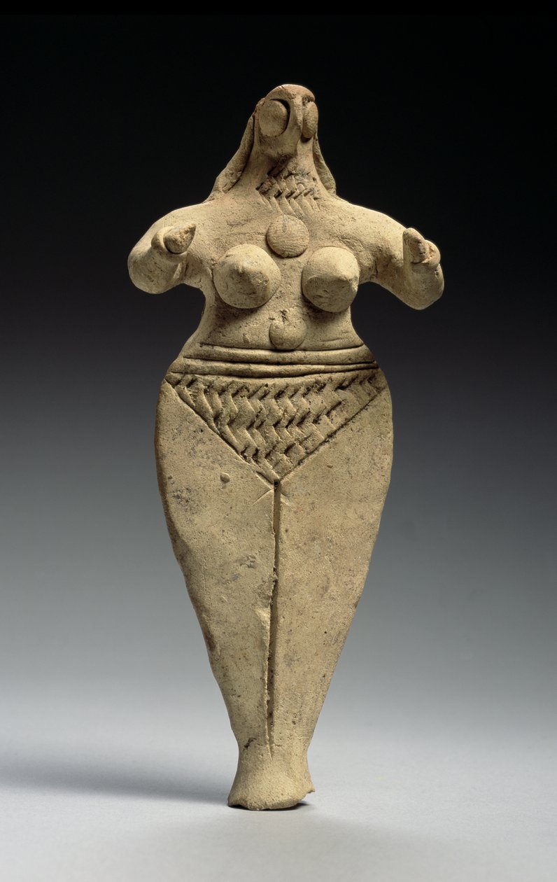 شخصية أنثوية ، الأكادية ، الأسرة الثالثة في أور ، c.2334-2004 قبل الميلاد (الطين) بواسطة بلاد ما بين النهرين