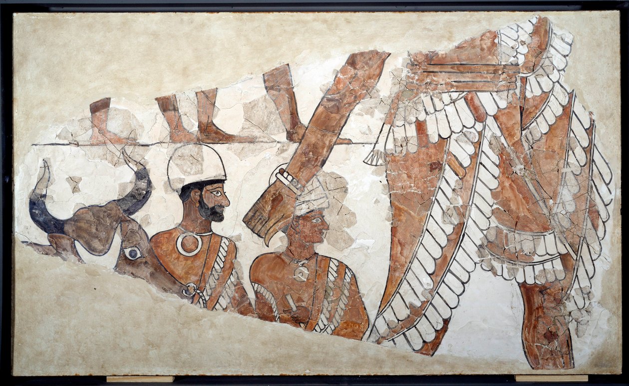 بلاد ما بين النهرين: صاحب الذبيحة. تفاصيل لوحة جصية لقصر زمريليم (حوالي 1782-1759). القرن الثامن عشر قبل الميلاد. من ماري. باريس ، متحف اللوفر بواسطة بلاد ما بين النهرين