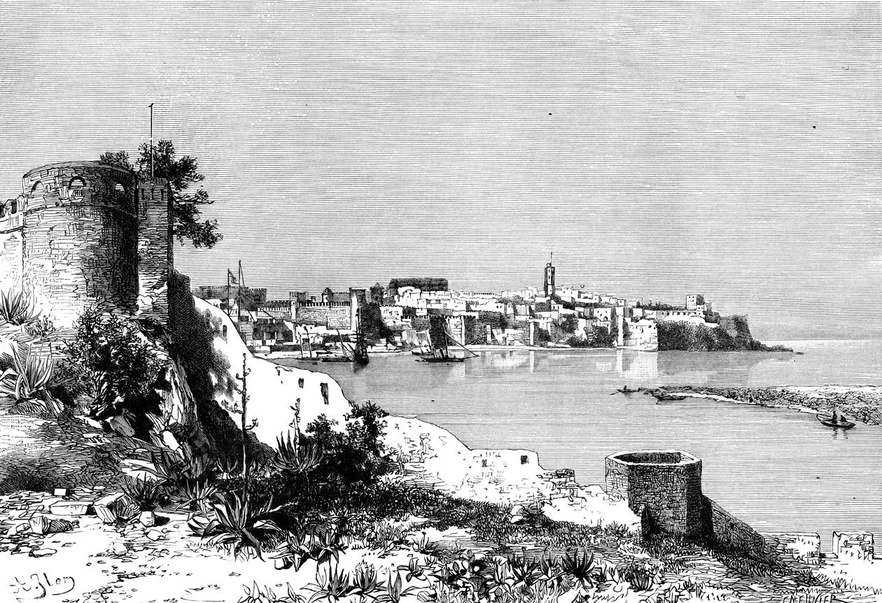 الرباط وفم نهر بو رقراق ، المغرب ، 1895. بواسطة Meunier
