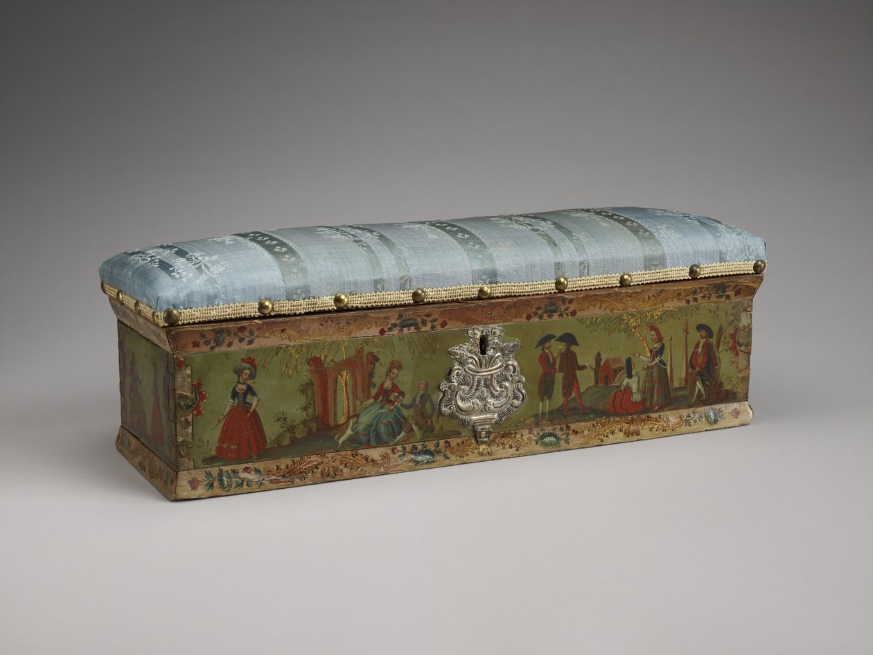 Ladies Box, late 18th century (wood, paint, silver, silk & glass) بواسطة المدرسة المكسيكية