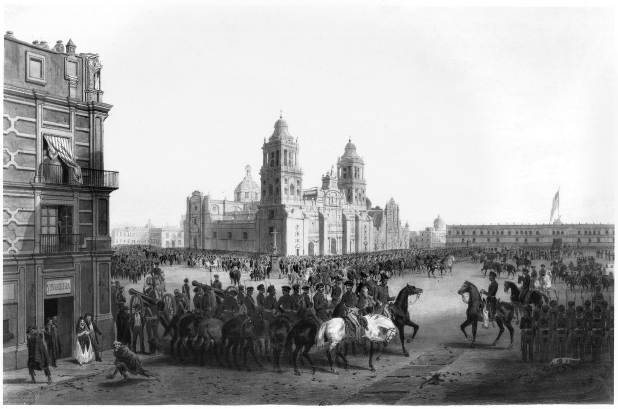 اللواء وينفيلد سكوت (1786-1866) يدخل المكسيك عام 1847 ، 1847 بواسطة المدرسة المكسيكية