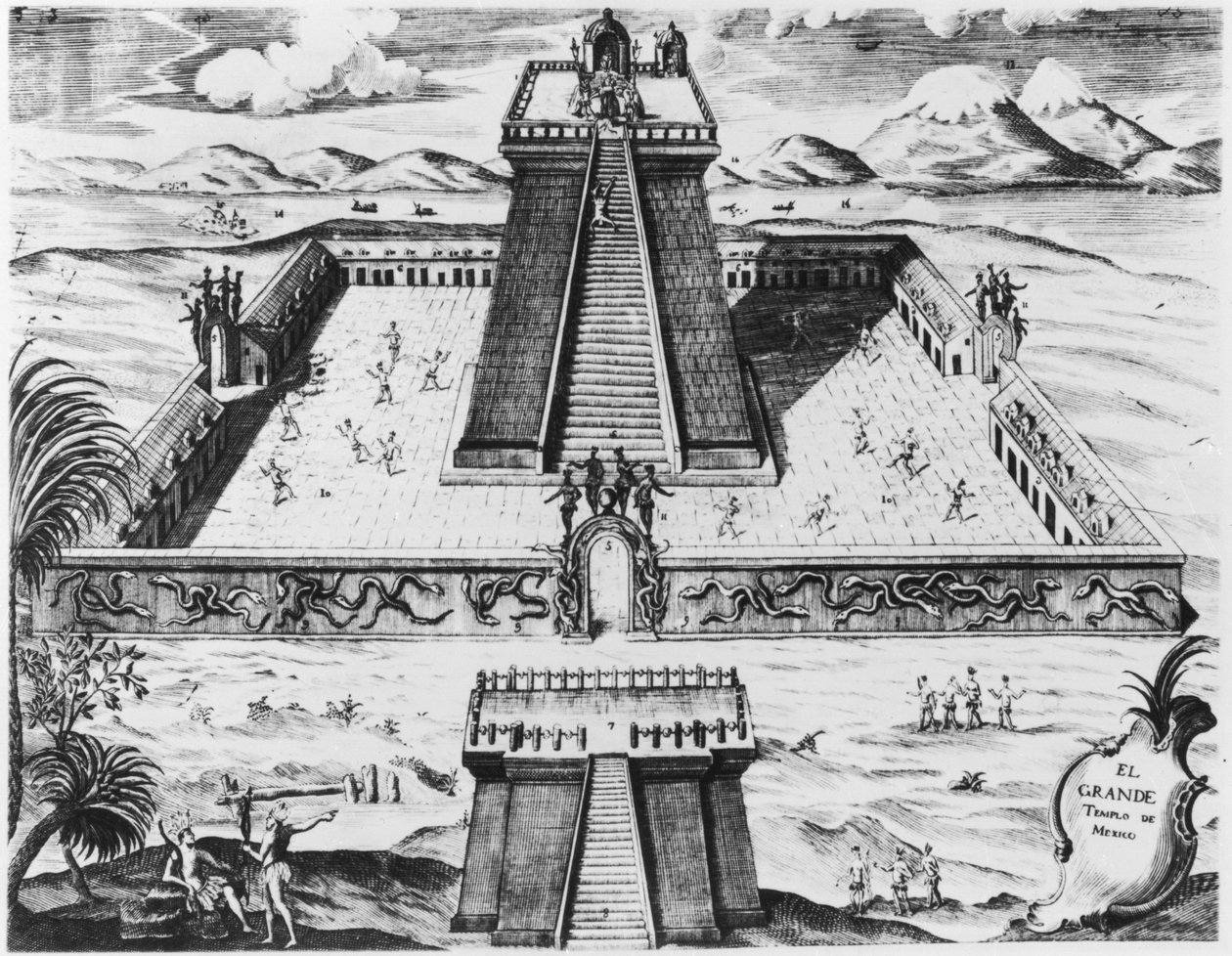 عمدة تمبلو في تينوختيتلان ، من "هيستوريا دي نويفا إسبانا" ، 1770 بواسطة المدرسة المكسيكية