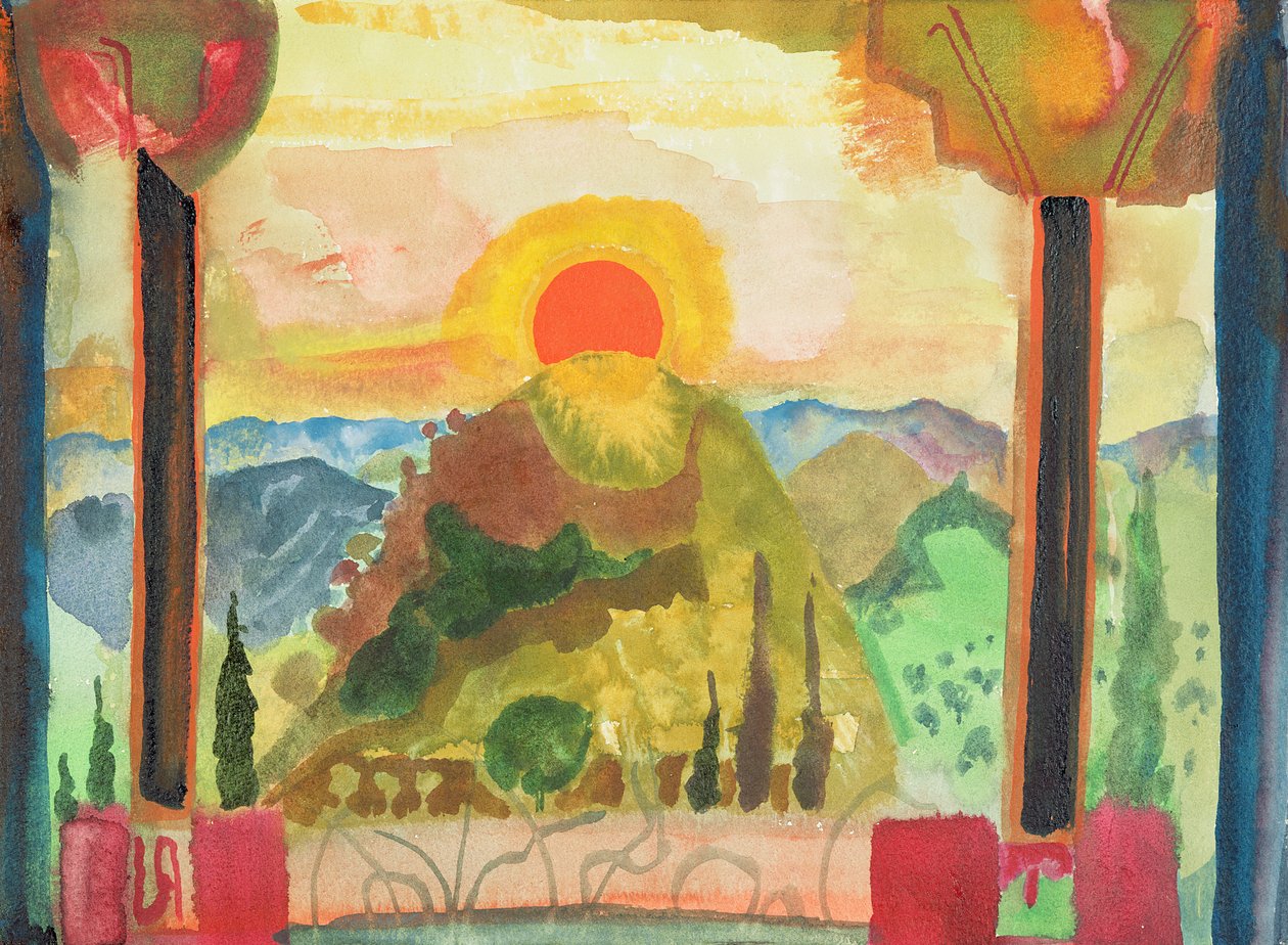 Sundown Over Abruzzi ، c.1980-89 (مرحاض على ورق) بواسطة مايكل تشيس