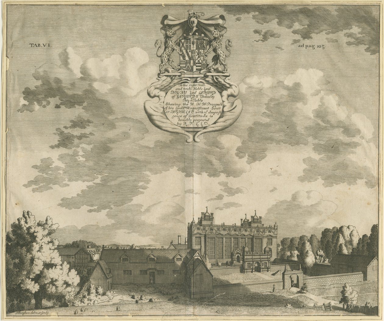 جيراردز بروملي هول: engraving، nd [1653-1686] بواسطة مايكل برغرز