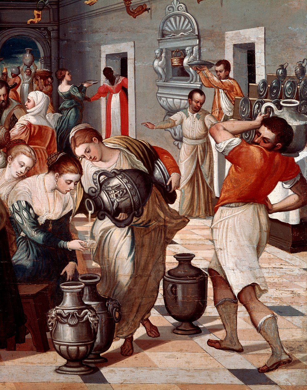 Marriage of Cana (oil on canvas), Detail بواسطة مايكل داماسكينوس