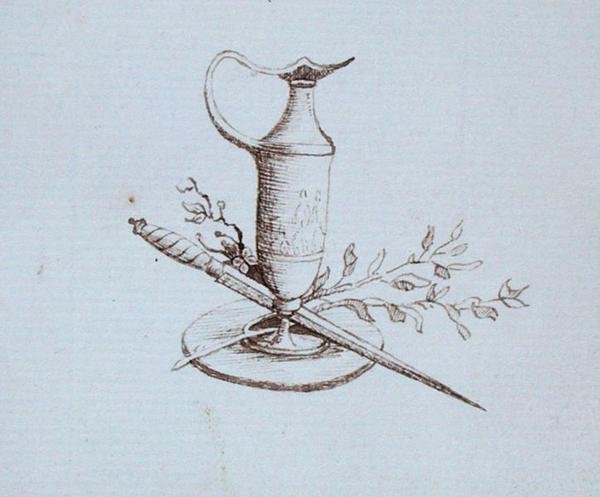 رسم من سجل قصاصات مايكل فاراداي (قلم وحبر على ورق) بواسطة مايكل فاراداي