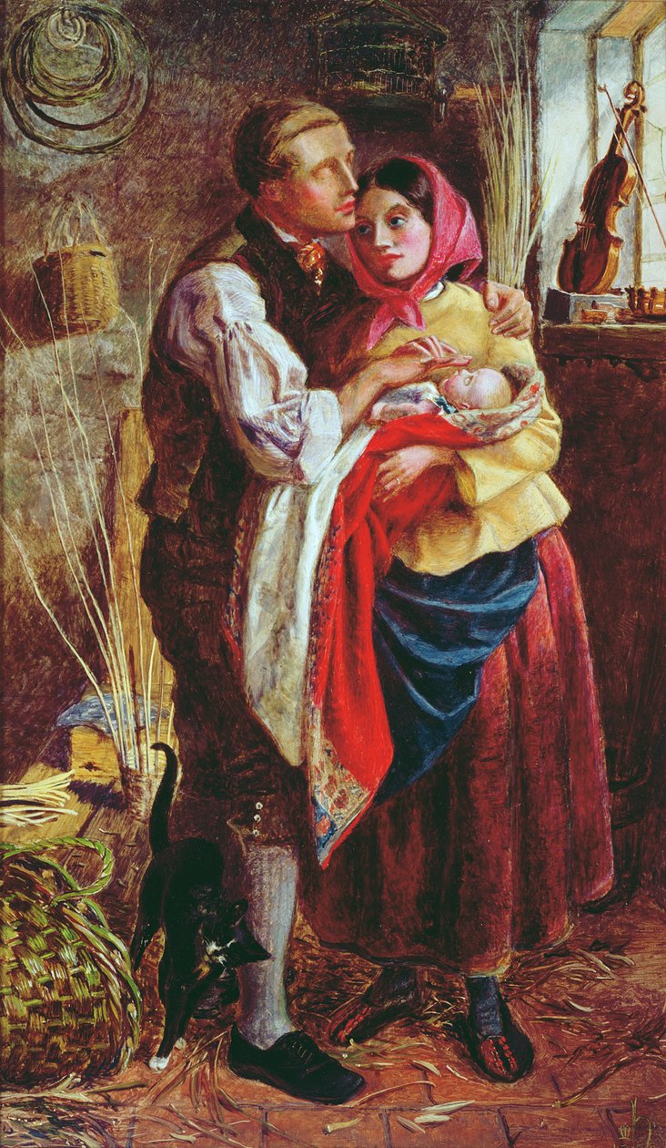 صانع السلة العمياء مع طفله الأول ، 1858 بواسطة مايكل فريدريك هاليداي
