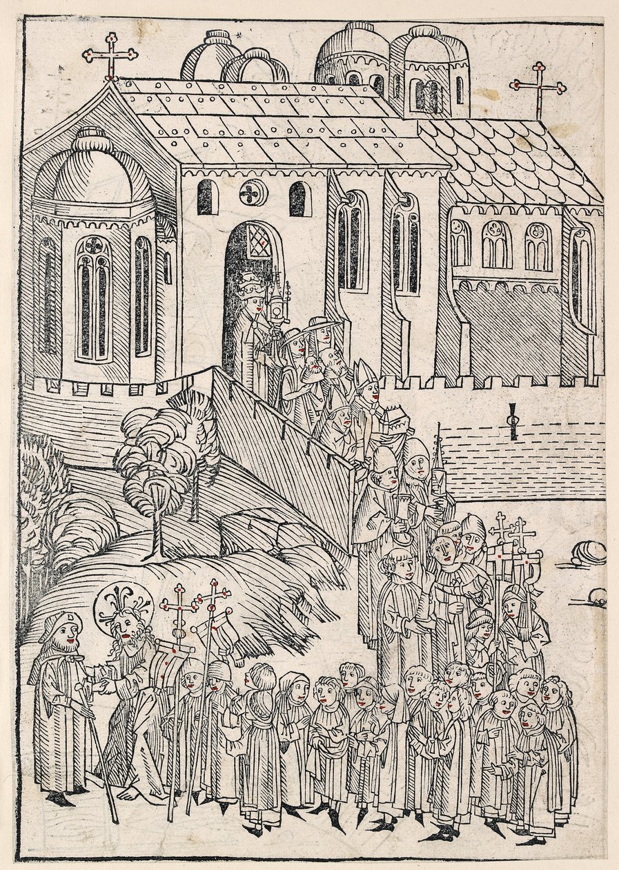 المسيح يسلم على الحاج عام 1491 بواسطة مايكل ولجيموت
