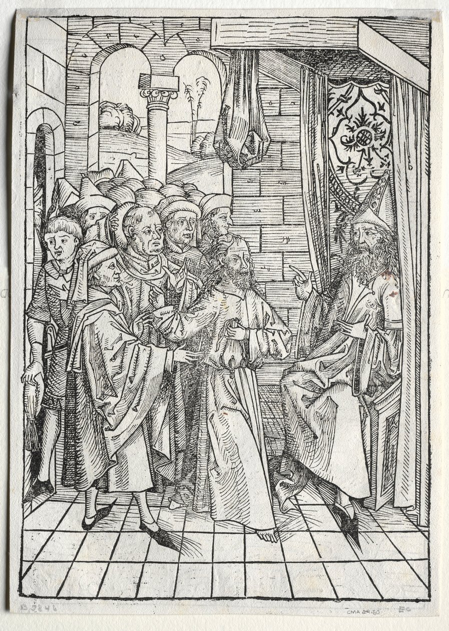 صندوق الكنز: المسيح قبل Caiaphas ، 1491. بواسطة مايكل ولجيموت