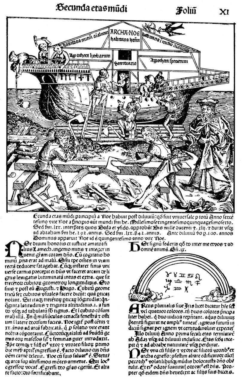 صفحة من كتاب The Nuremberg Chronicle ، بقلم هارتمان شيدل ، 1493. بواسطة مايكل ولجيموت