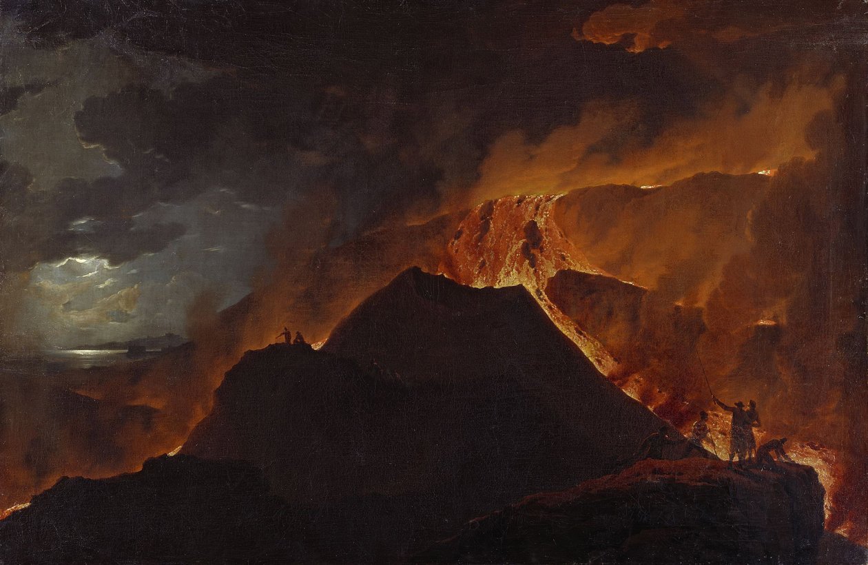 الكلاسيكية الجديدة: اندلاع جبل فيزوف إلى جانب ووتكي ، مايكل (1739-1822) بواسطة مايكل ووتكي