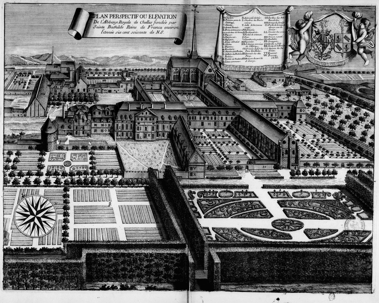 دير Chelles عام 1688 بواسطة ميشيل جيرمان