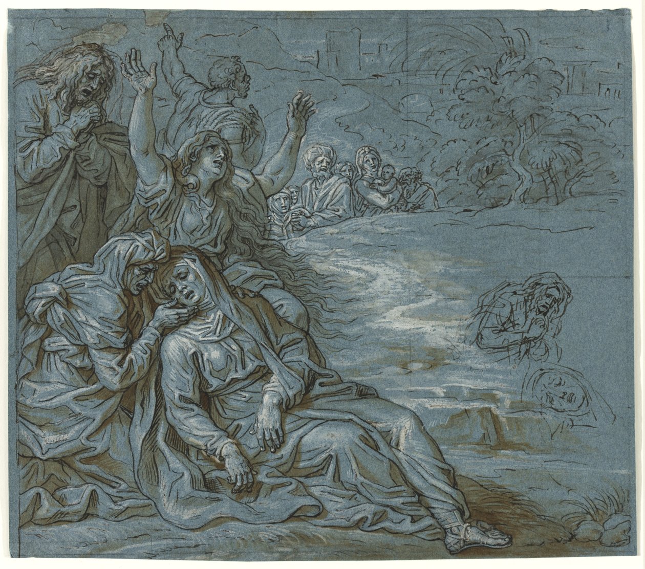 رثاء ، ج. 1680 (قلم وحبر مع قلم فوق الورق) بواسطة ميشيل دي تابيستريس كورنيلي