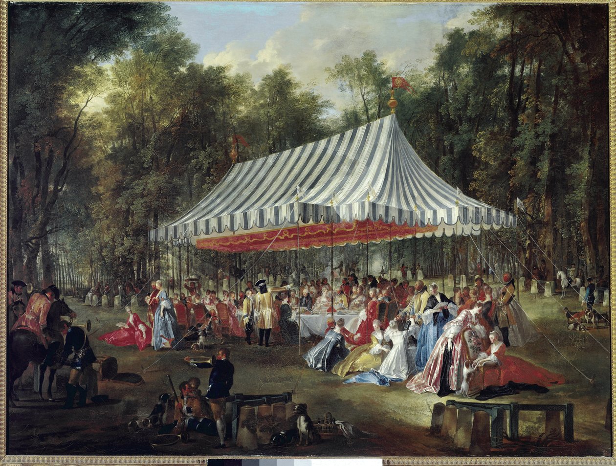 Banquet in the park.(oil on canvas بواسطة ميشيل بارتيليمي أوليفييه أو أوليفييه